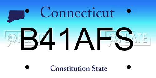 B41AFS Connecticut License Plate