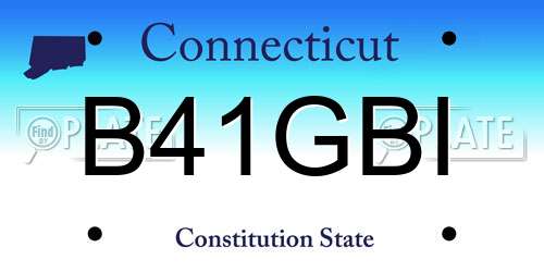 B41GBI Connecticut License Plate
