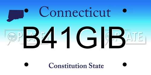 B41GIB Connecticut License Plate