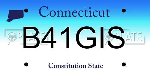 B41GIS Connecticut License Plate