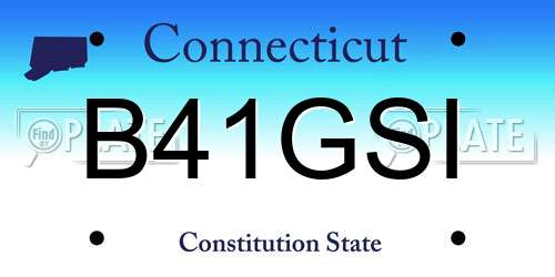 B41GSI Connecticut License Plate