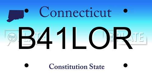 B41LOR Connecticut License Plate