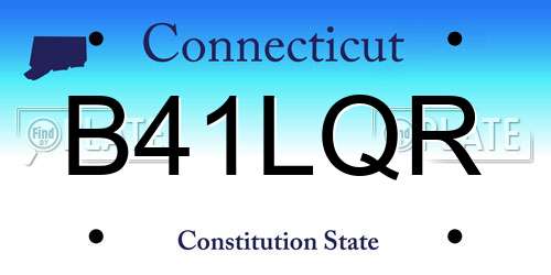B41LQR Connecticut License Plate
