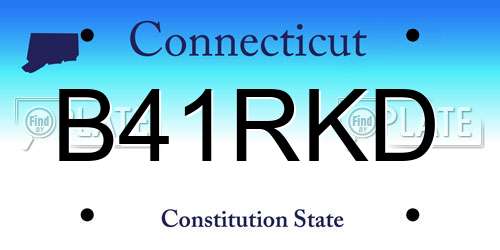 B41RKD Connecticut License Plate