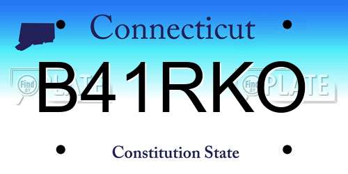 B41RKO Connecticut License Plate