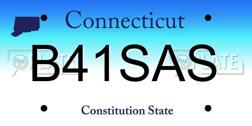 B41SAS Connecticut License Plate