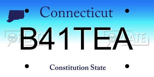 B41TEA Connecticut License Plate