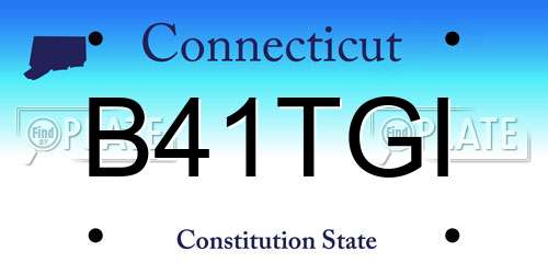 B41TGI Connecticut License Plate