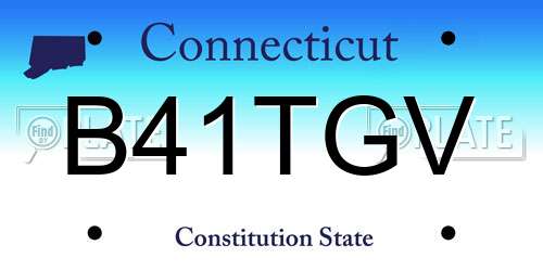 B41TGV Connecticut License Plate