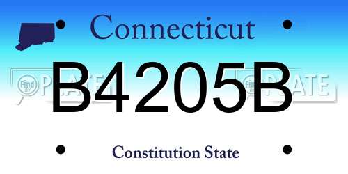B4205B Connecticut License Plate