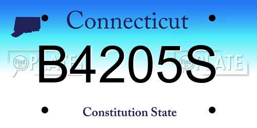 B4205S Connecticut License Plate