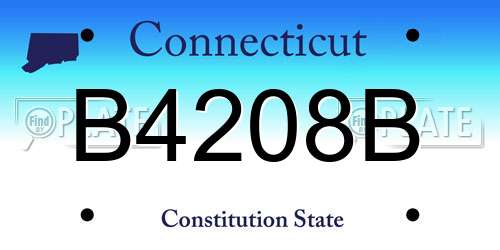 B4208B Connecticut License Plate
