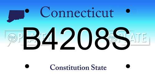 B4208S Connecticut License Plate