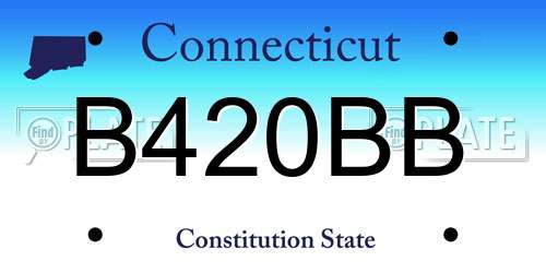 B420BB Connecticut License Plate