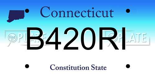 B420RI Connecticut License Plate