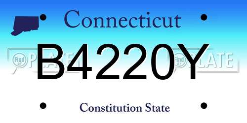 B4220Y Connecticut License Plate