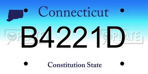 B4221D Connecticut License Plate