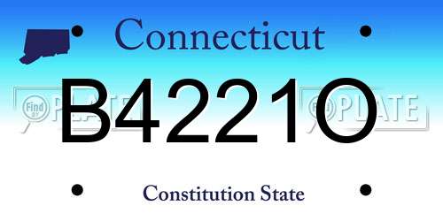 B4221O Connecticut License Plate