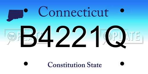 B4221Q Connecticut License Plate