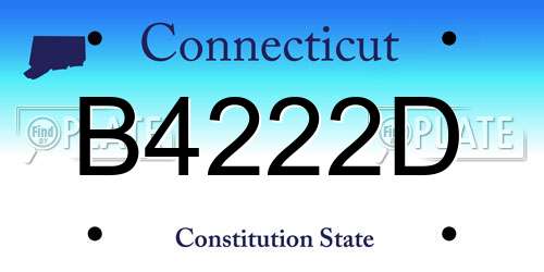 B4222D Connecticut License Plate