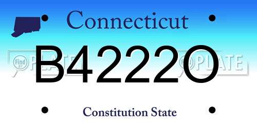 B4222O Connecticut License Plate