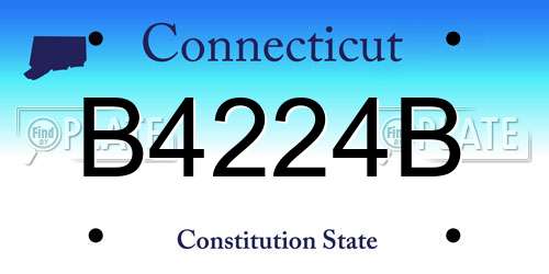 B4224B Connecticut License Plate