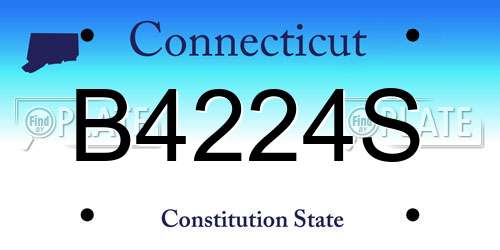 B4224S Connecticut License Plate
