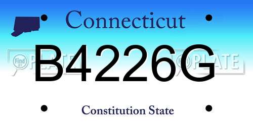 B4226G Connecticut License Plate