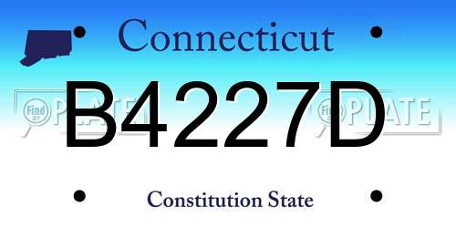 B4227D Connecticut License Plate