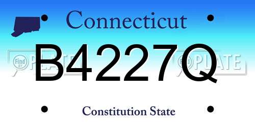 B4227Q Connecticut License Plate