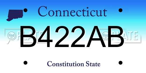 B422AB Connecticut License Plate