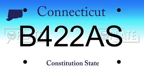 B422AS Connecticut License Plate
