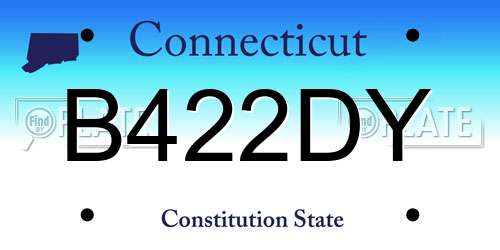 B422DY Connecticut License Plate