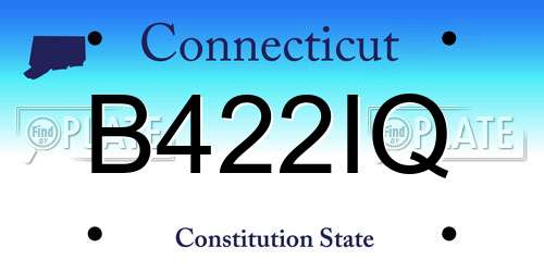 B422IQ Connecticut License Plate