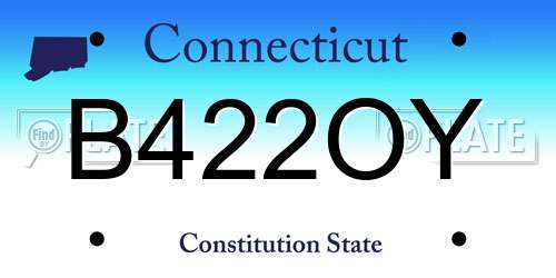 B422OY Connecticut License Plate