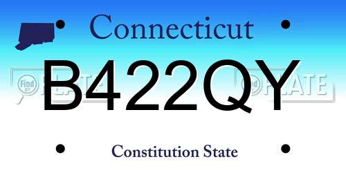 B422QY Connecticut License Plate
