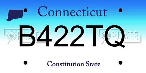 B422TQ Connecticut License Plate