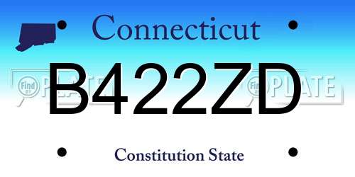 B422ZD Connecticut License Plate