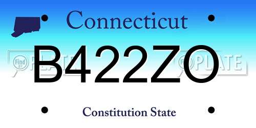 B422ZO Connecticut License Plate