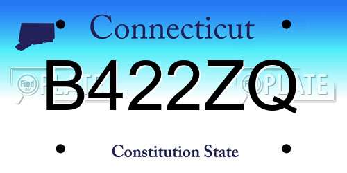B422ZQ Connecticut License Plate