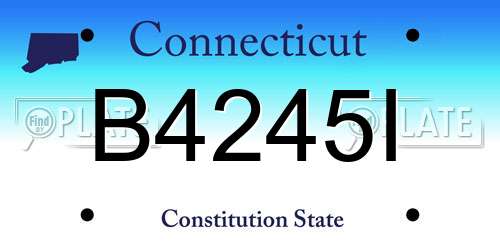 B4245I Connecticut License Plate