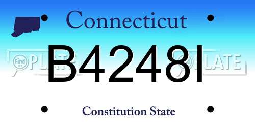 B4248I Connecticut License Plate