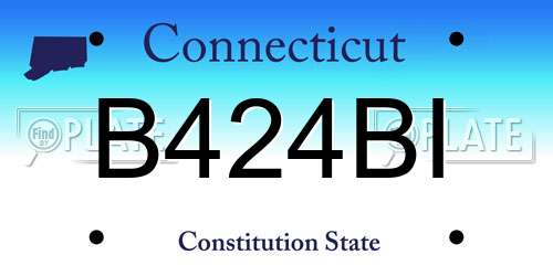 B424BI Connecticut License Plate
