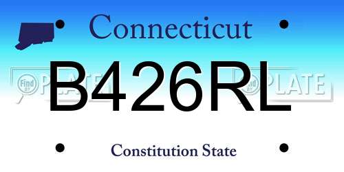 B426RL Connecticut License Plate