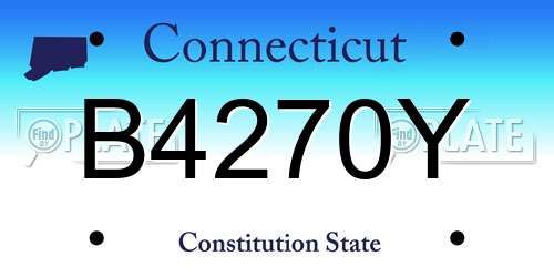 B4270Y Connecticut License Plate