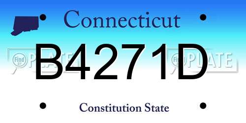 B4271D Connecticut License Plate