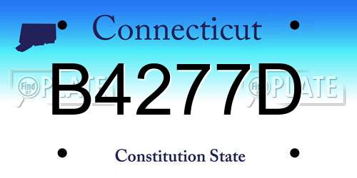 B4277D Connecticut License Plate