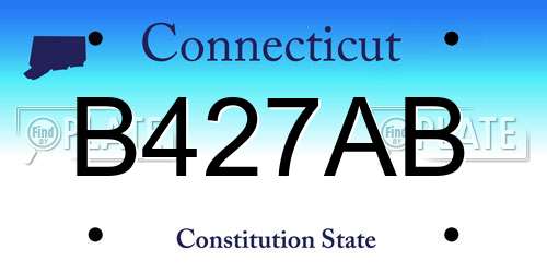 B427AB Connecticut License Plate