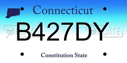B427DY Connecticut License Plate