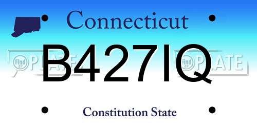 B427IQ Connecticut License Plate